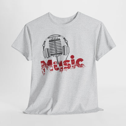 Music - koszulka z mikrofonem i słuchawkami retro