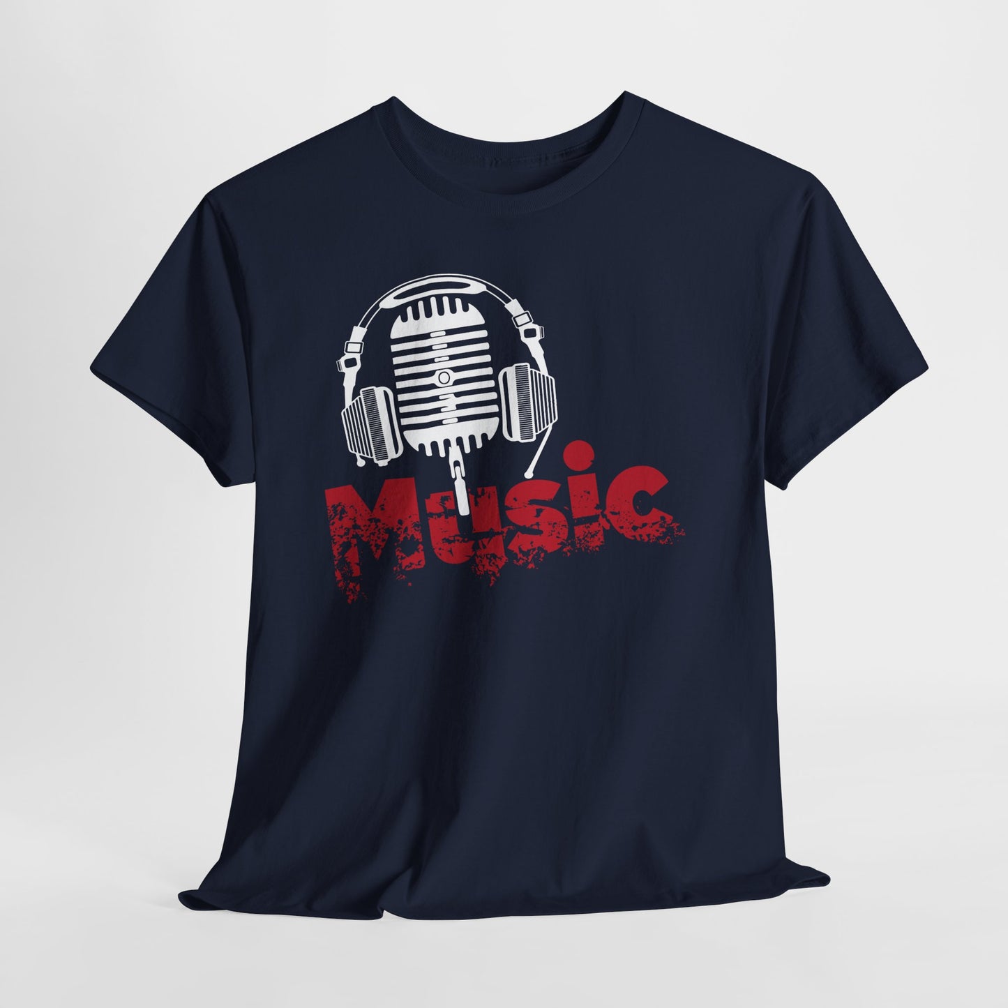 Music - koszulka z mikrofonem i słuchawkami retro