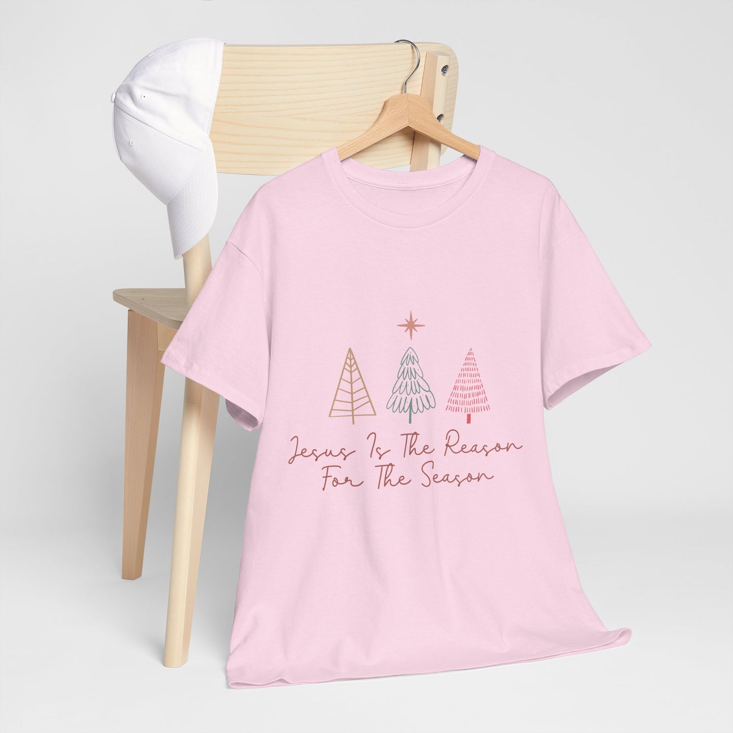Jesus Is the Reason Shirt - Christian Christmas Tee with Nativity Star & Trees, Faith-Based Holiday T-Shirt, Religious Gift for Men Women