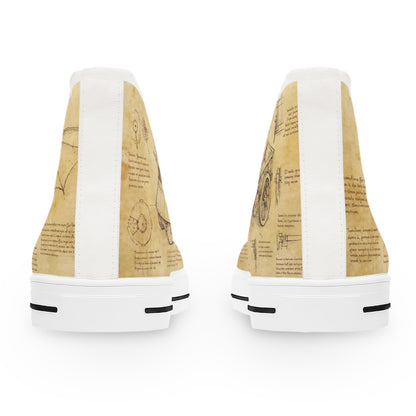 Damskie trampki high top Da Vinci Sketch – vintage pergamin