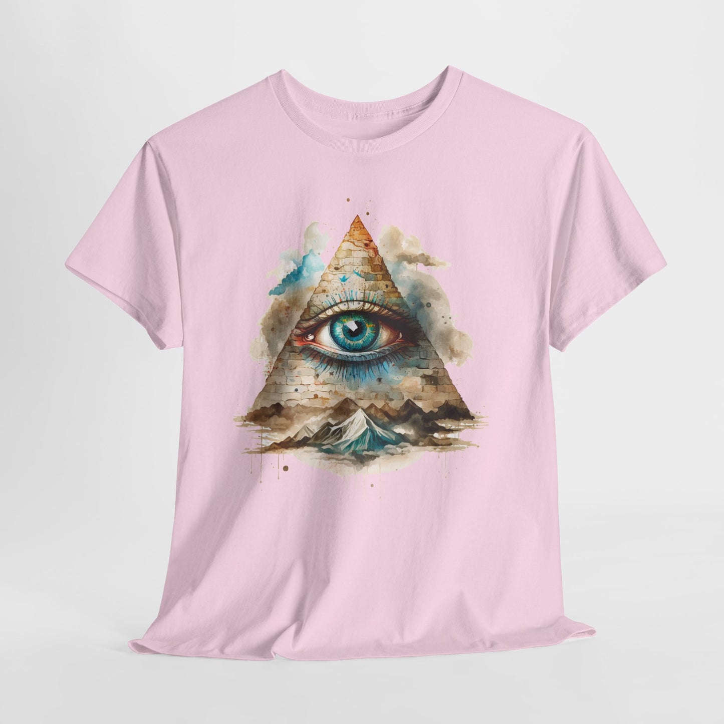 Wszystko widzące oko „Illuminati” – oko w piramidzie w akwarelowym stylu
