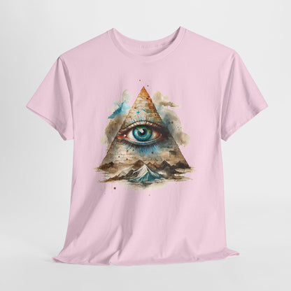 Wszystko widzące oko „Illuminati” – oko w piramidzie w akwarelowym stylu