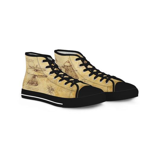 Męskie trampki high top Da Vinci Sketch – vintage blueprint