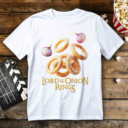 Koszulka parodia fantasy – nadruk Lord of the Onion Rings z motywem onion rings
