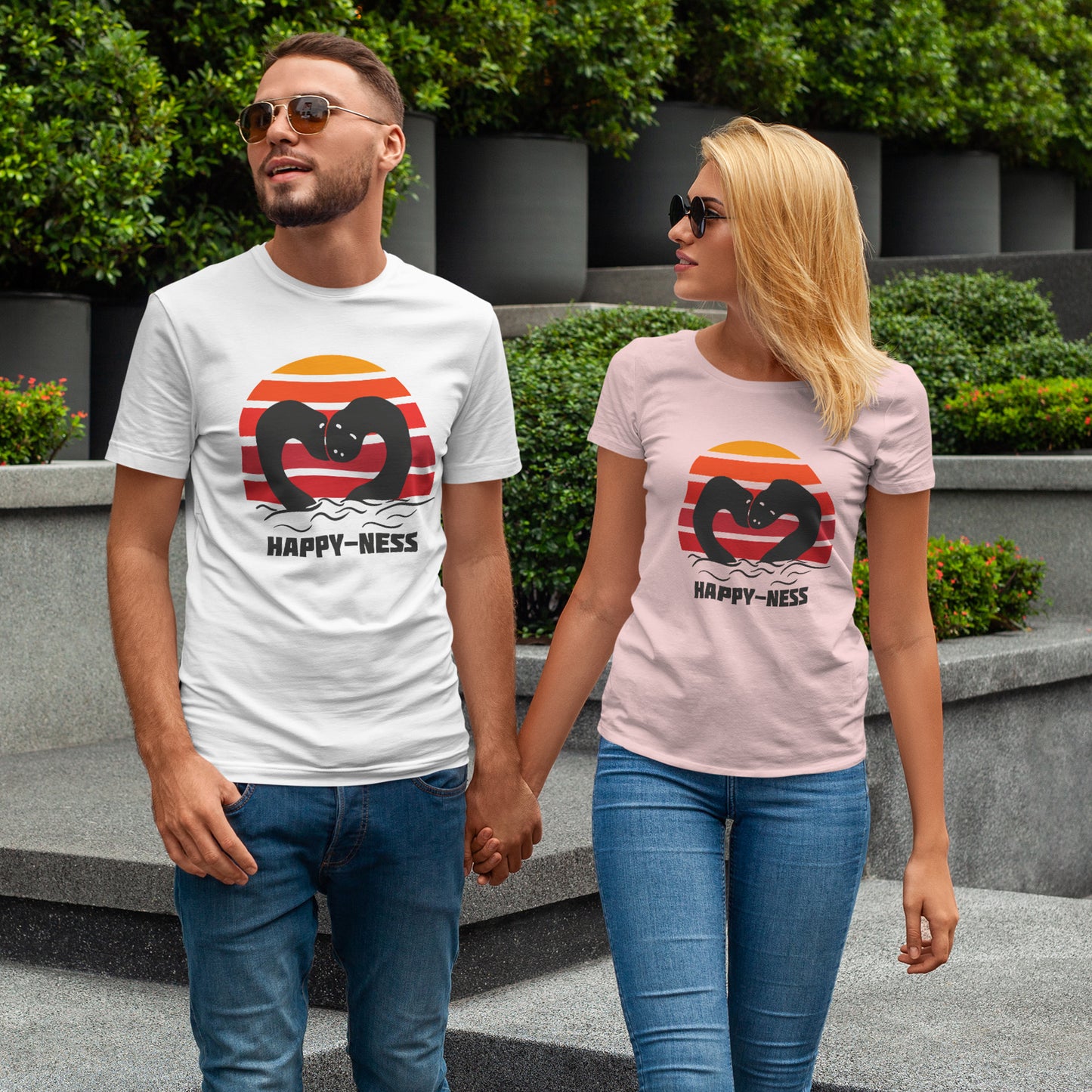 Koszulka HAPPY-NESS – Nessie z Loch Ness w serduszku retro