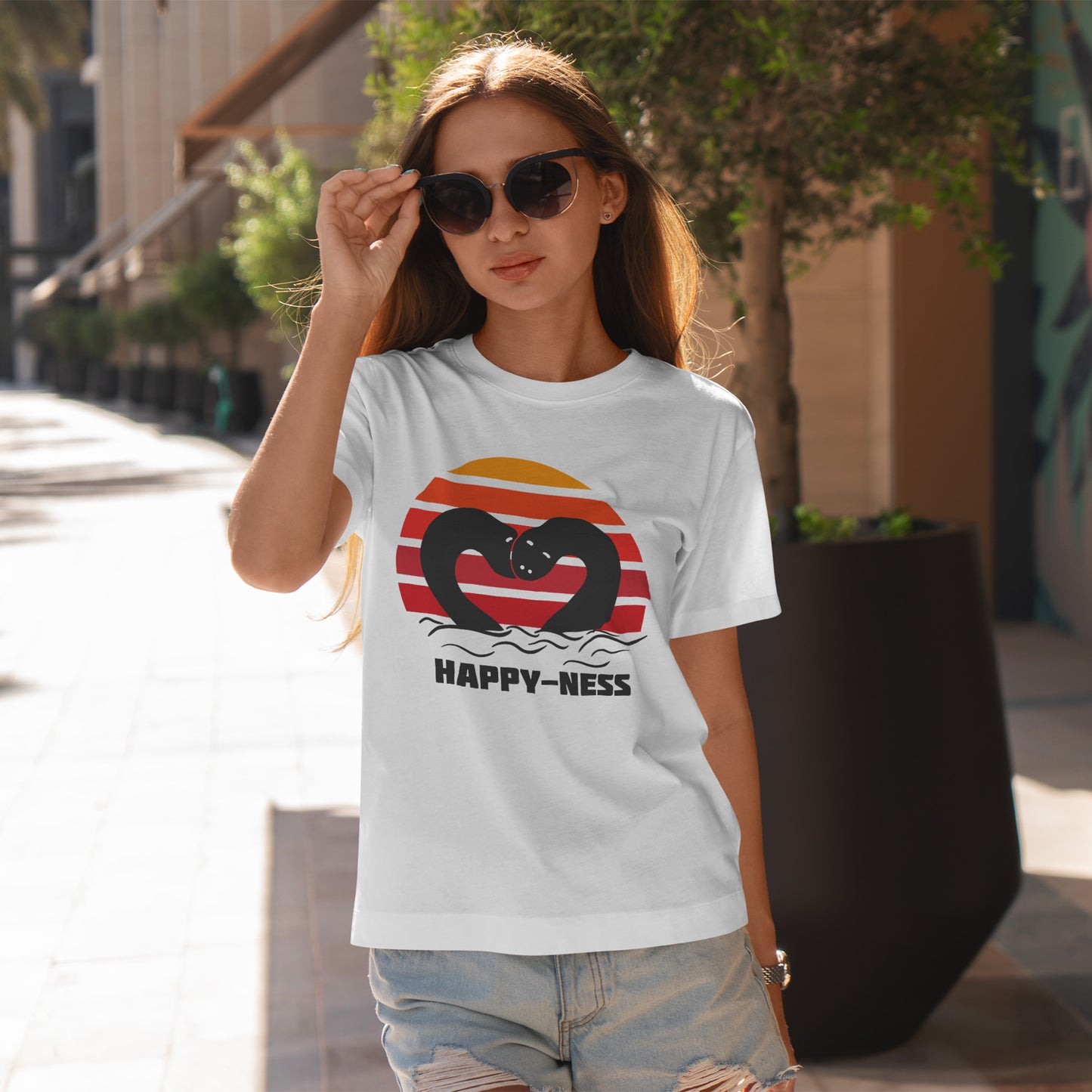 Koszulka HAPPY-NESS – Nessie z Loch Ness w serduszku retro