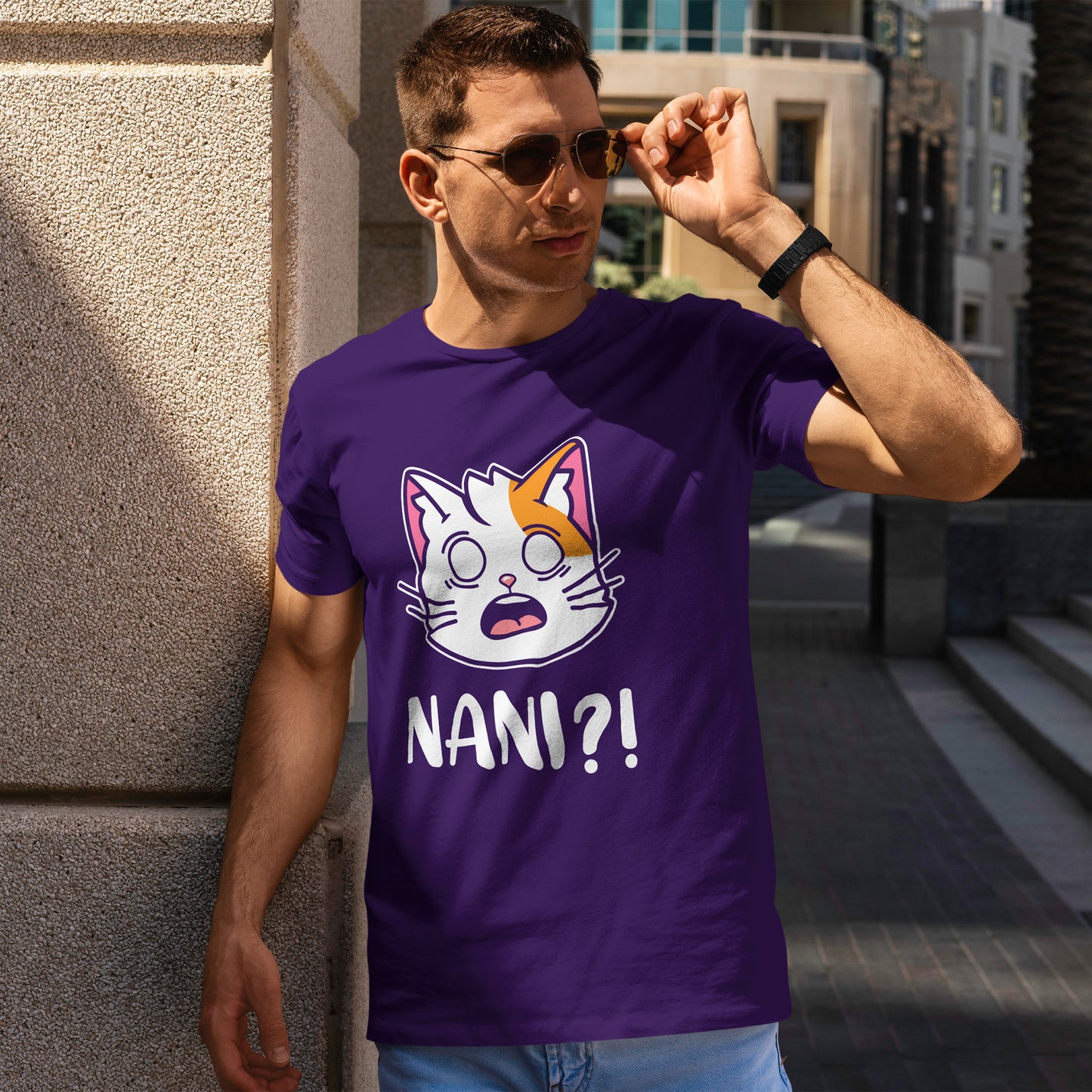 Koszulka NANI?! - zaskoczony kot anime NANI?!