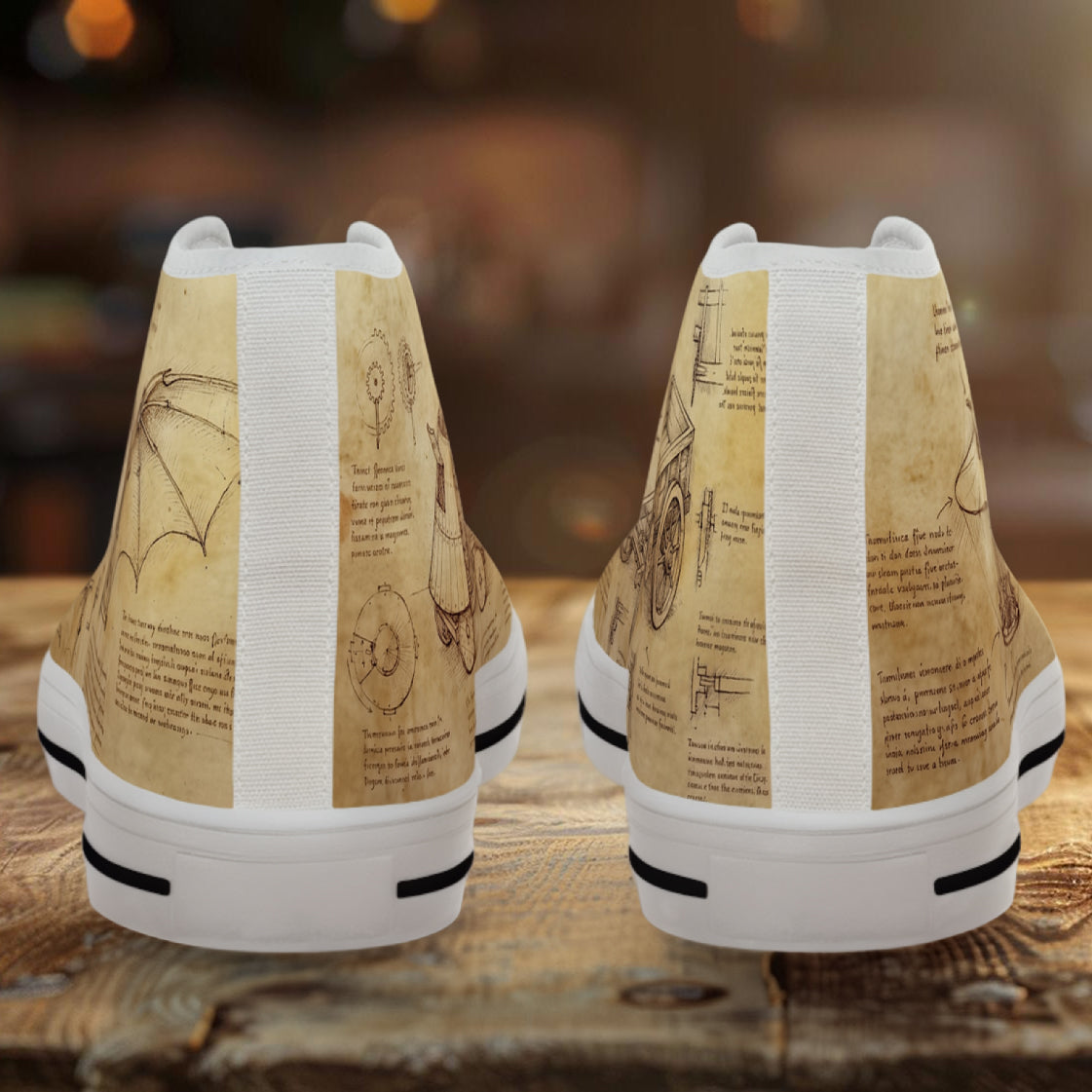 Męskie trampki high top Da Vinci Sketch – vintage blueprint