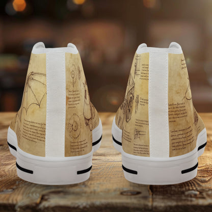 Męskie trampki high top Da Vinci Sketch – vintage blueprint