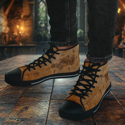 Męskie trampki high top Da Vinci Sketch – vintage blueprint