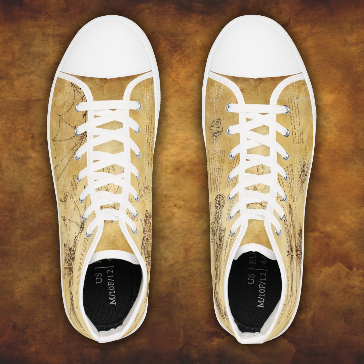 Męskie trampki high top Da Vinci Sketch – vintage blueprint