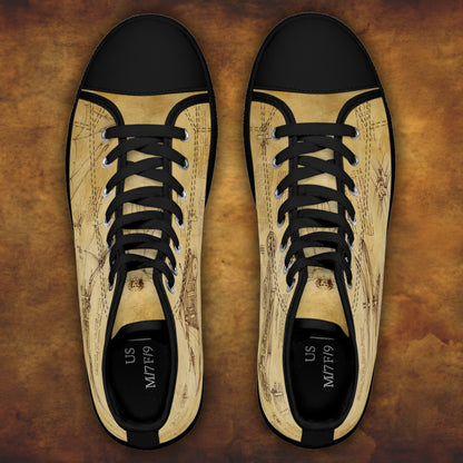 Damskie trampki high top Da Vinci Sketch – vintage pergamin