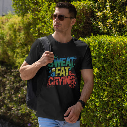 Sweat Is Fat Crying - sarkastyczna motywacja na trening