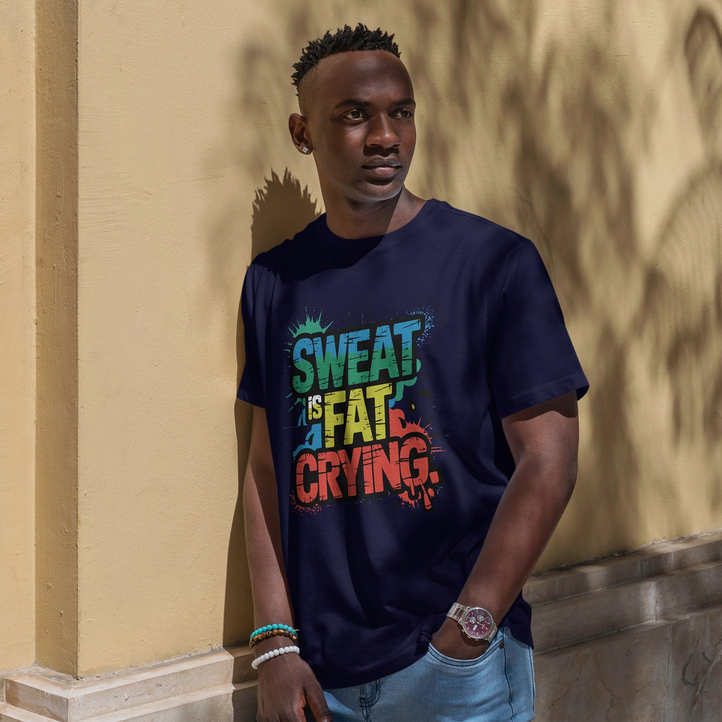 Sweat Is Fat Crying - sarkastyczna motywacja na trening