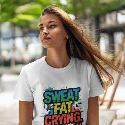 Sweat Is Fat Crying - sarkastyczna motywacja na trening