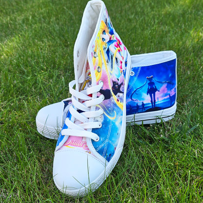 Damskie high-top sneakers - personalizowane