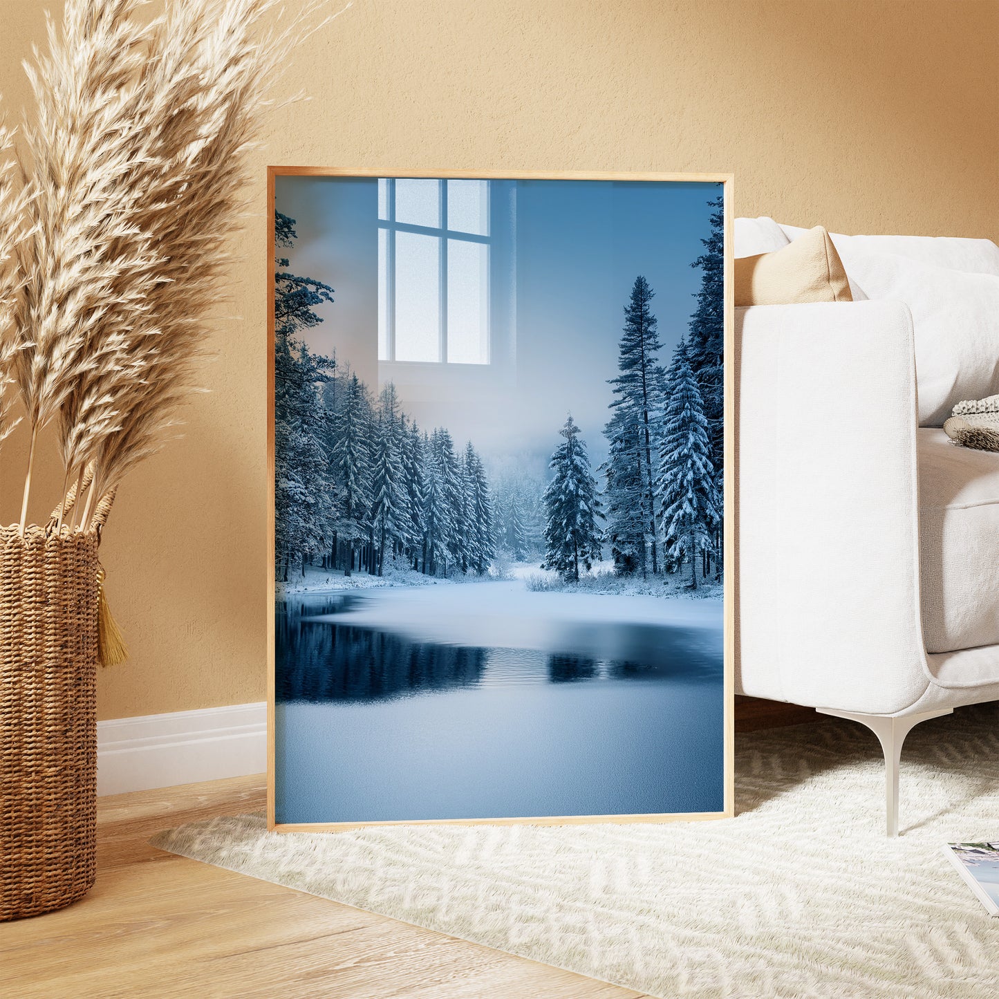 Nordic Winter Forest – Zimowy Las i Zamarznięte Jezioro