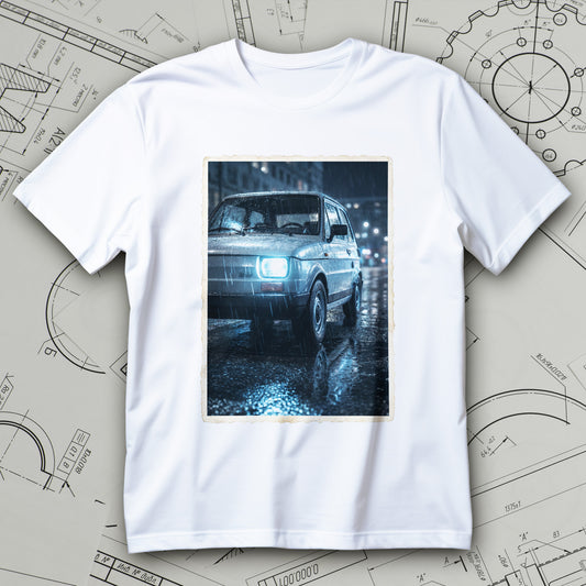 Fiat 126p - Maluch nocą w deszczu