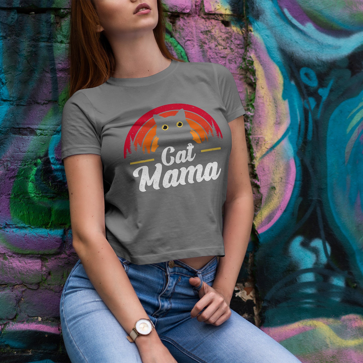 Kocia Mama - retro zachód słońca i koci vibe