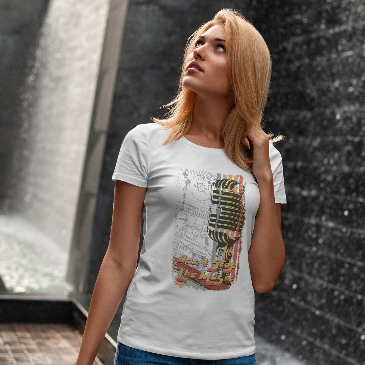 Koszulka retro vintage "Don't stop the music"