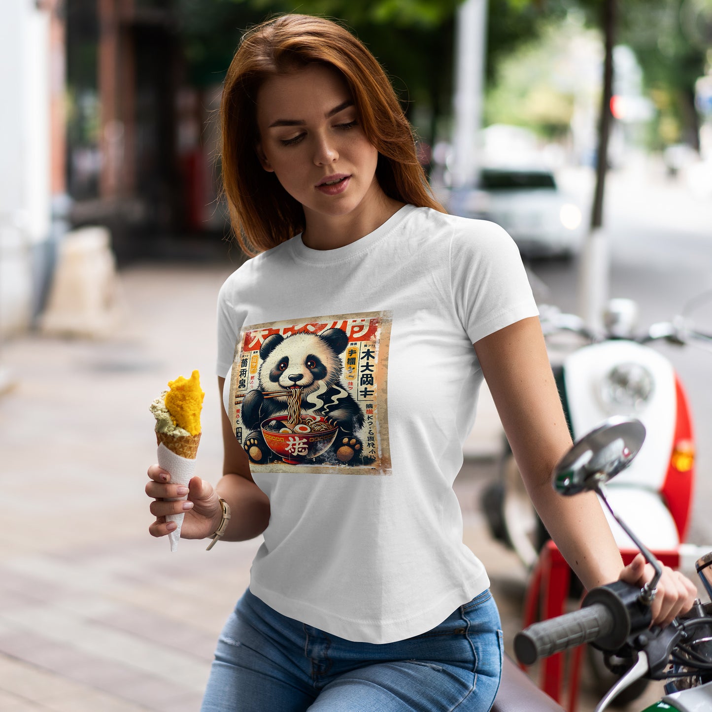 Panda i ramen - Anime retro vintage