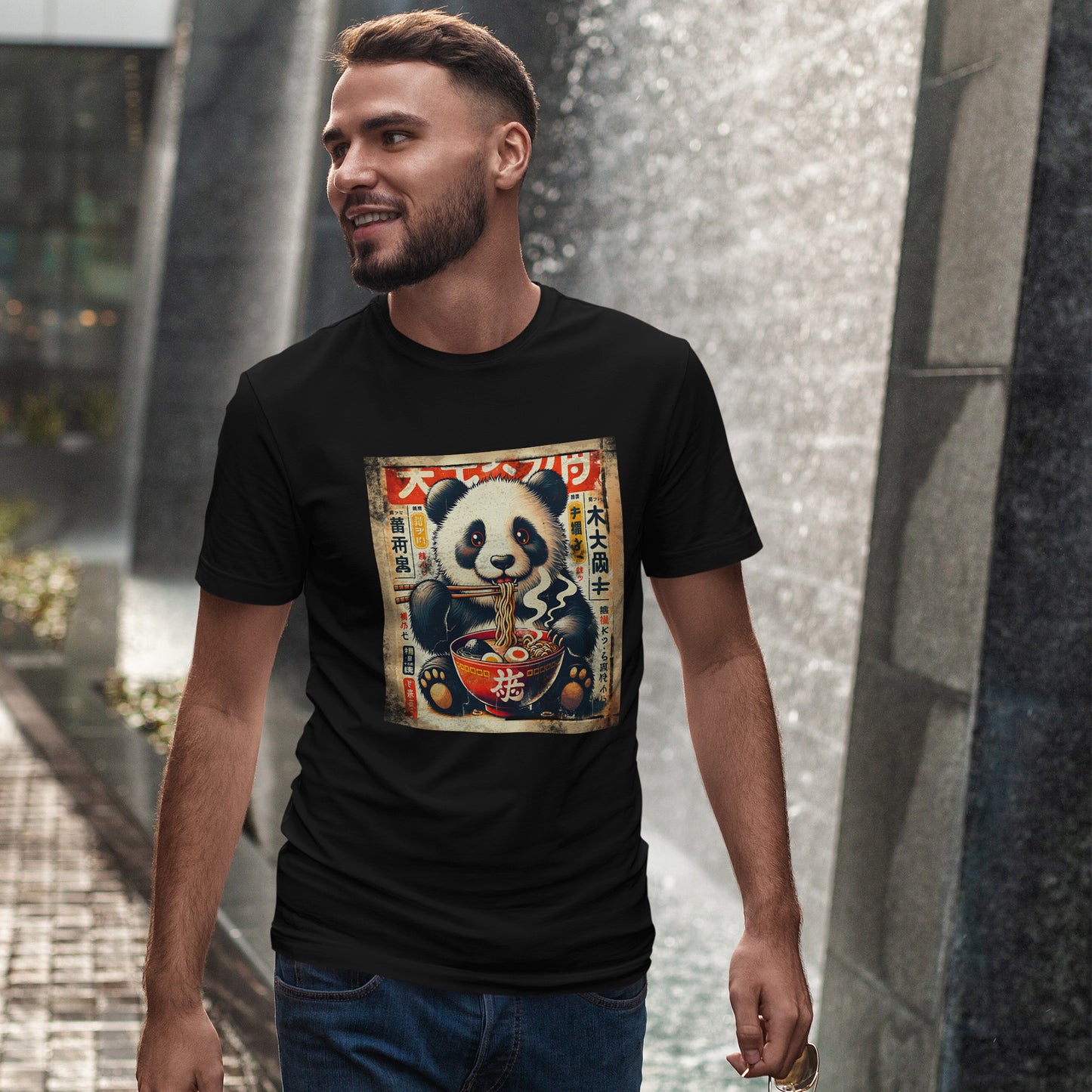 Panda i ramen - Anime retro vintage