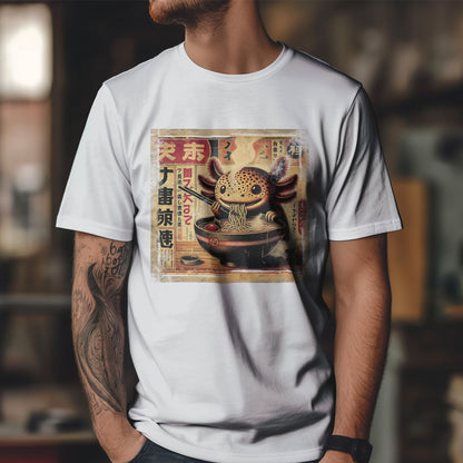 Japoński aksolotl i ramen - anime retro vintage