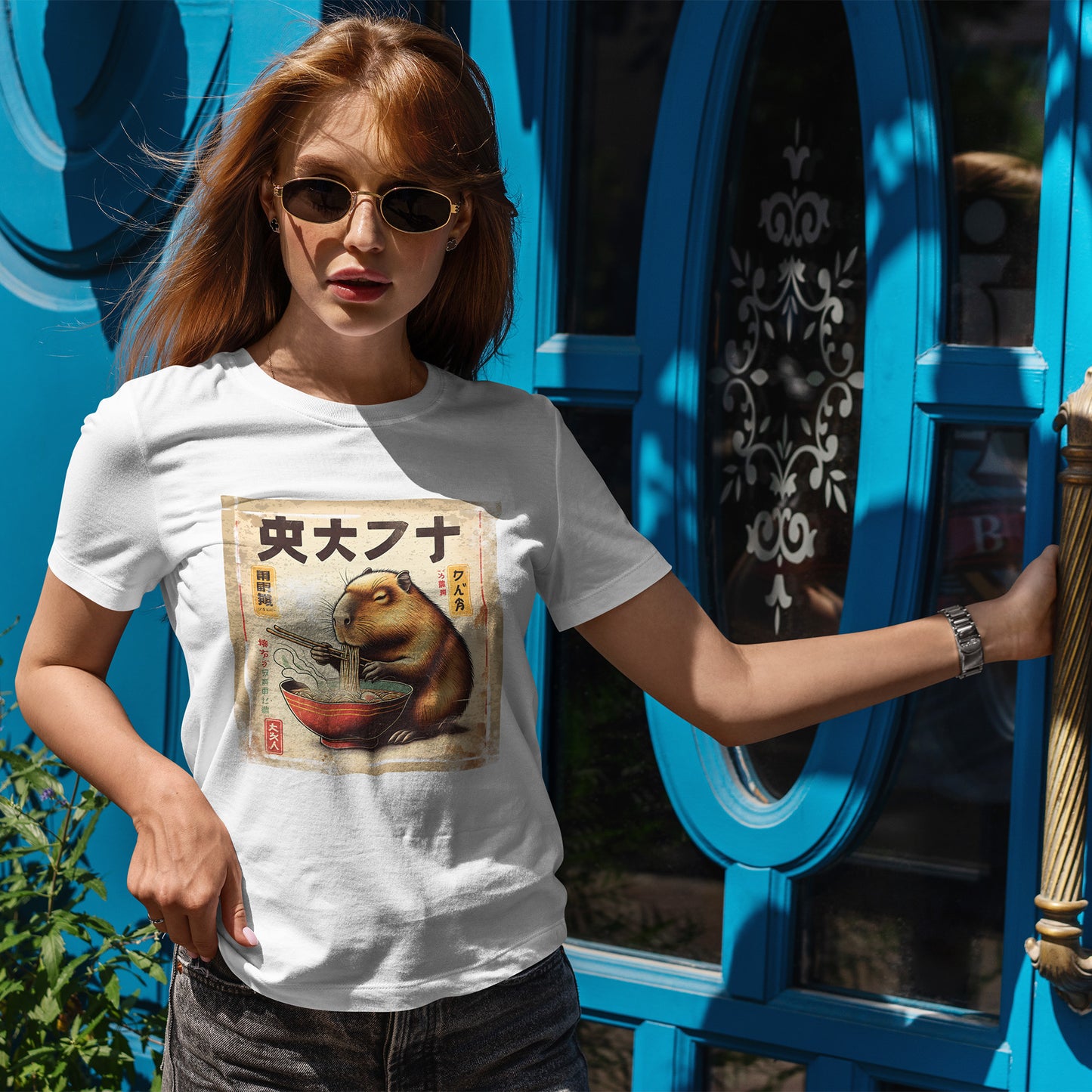 Kapibara i ramen - anime retro vintage