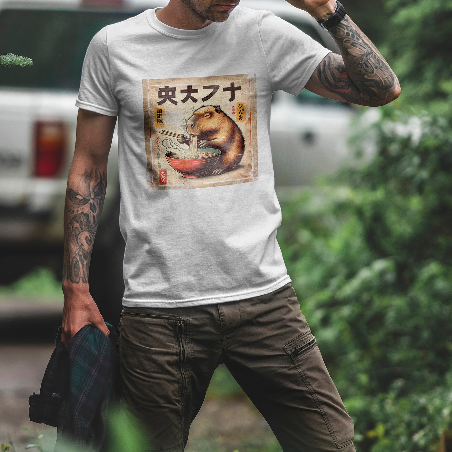 Kapibara i ramen - anime retro vintage