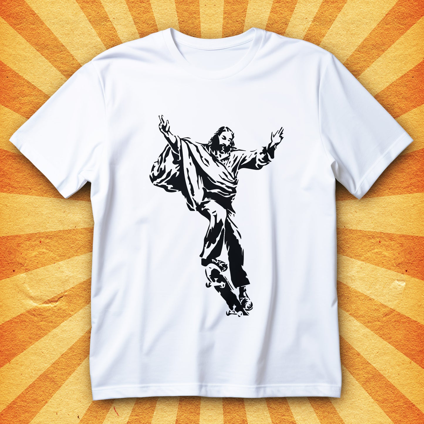 Jezus na deskorolce - streetwearowy nadruk