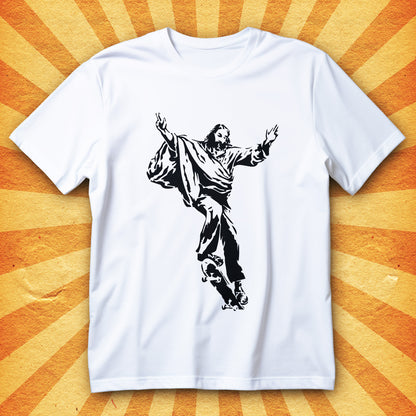 Jezus na deskorolce - streetwearowy nadruk