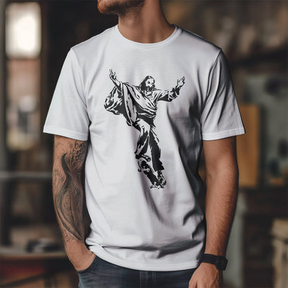 Jezus na deskorolce - streetwearowy nadruk