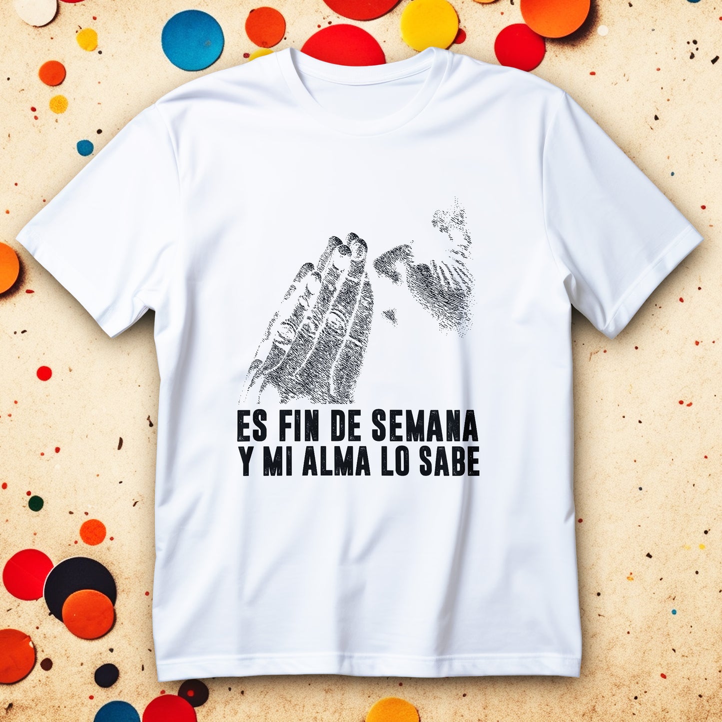 Jest weekend i moja dusza to wie - hiszpański napis "Es fin de semana y mi alma lo sabe"