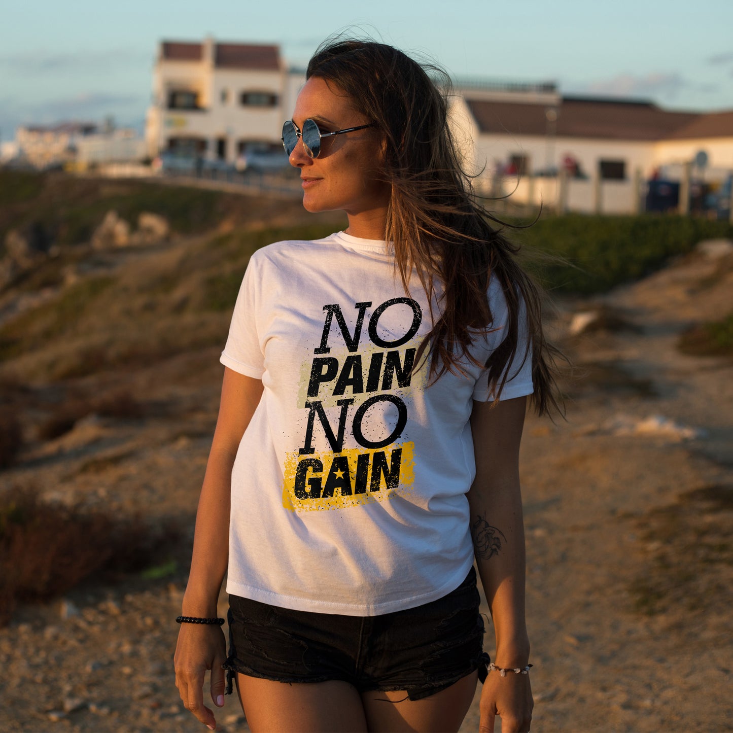 Koszulka No Pain No Gain - motyw treningowy