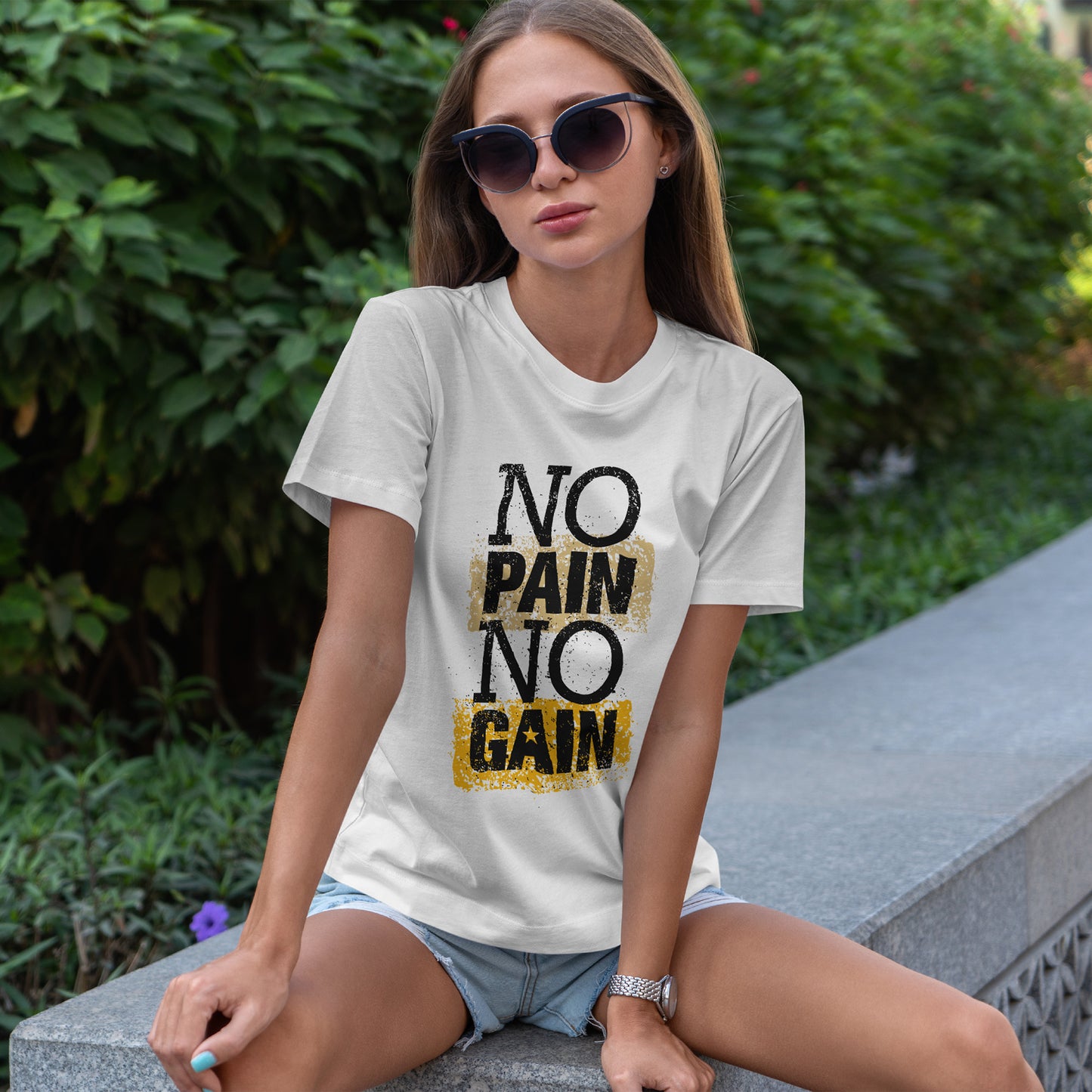 Koszulka No Pain No Gain - motyw treningowy
