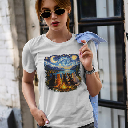 Kocie Ognisko pod Gwiaździstym Niebem Van Gogha - artystyczny nadruk