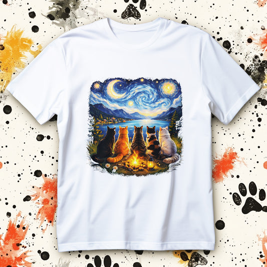 Kocie Ognisko pod Gwiaździstym Niebem Van Gogha - artystyczny nadruk