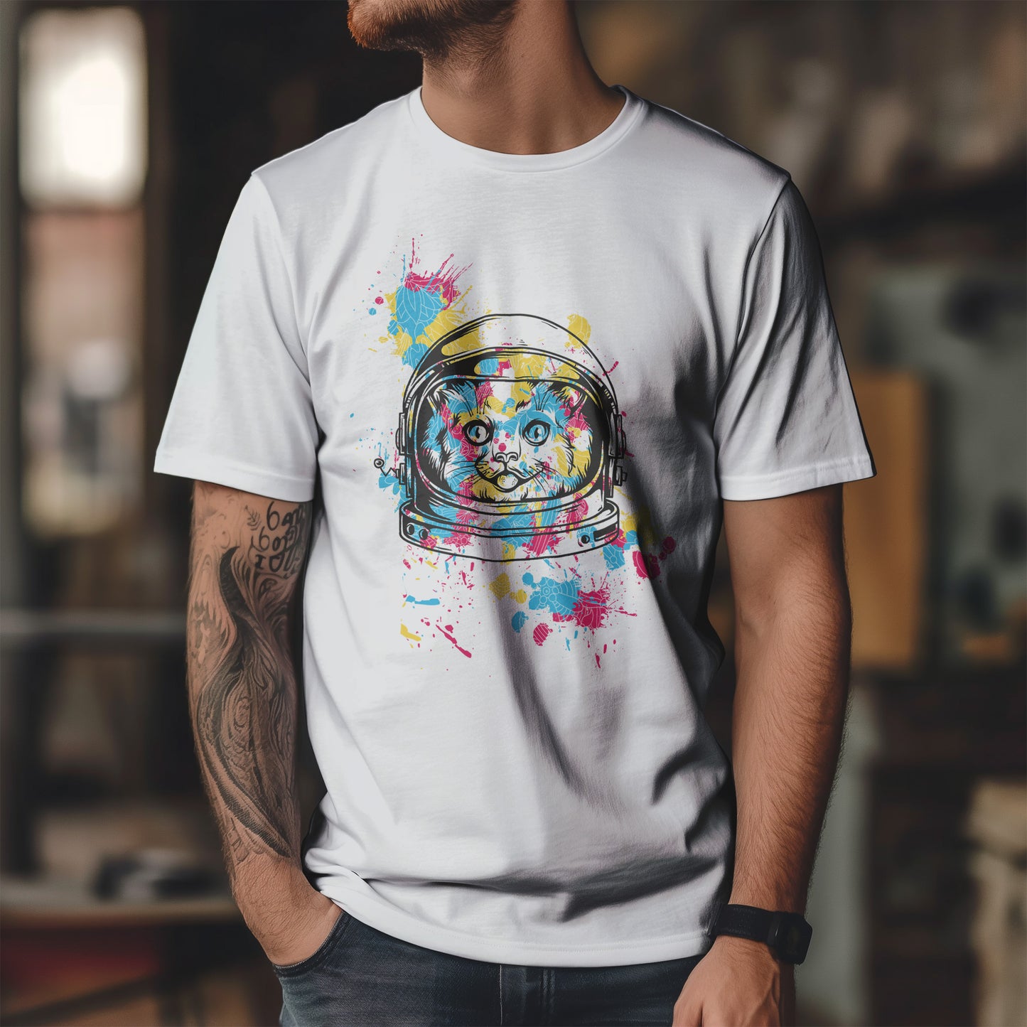 Cosmic Splash Cat - neonowy kot astronauta