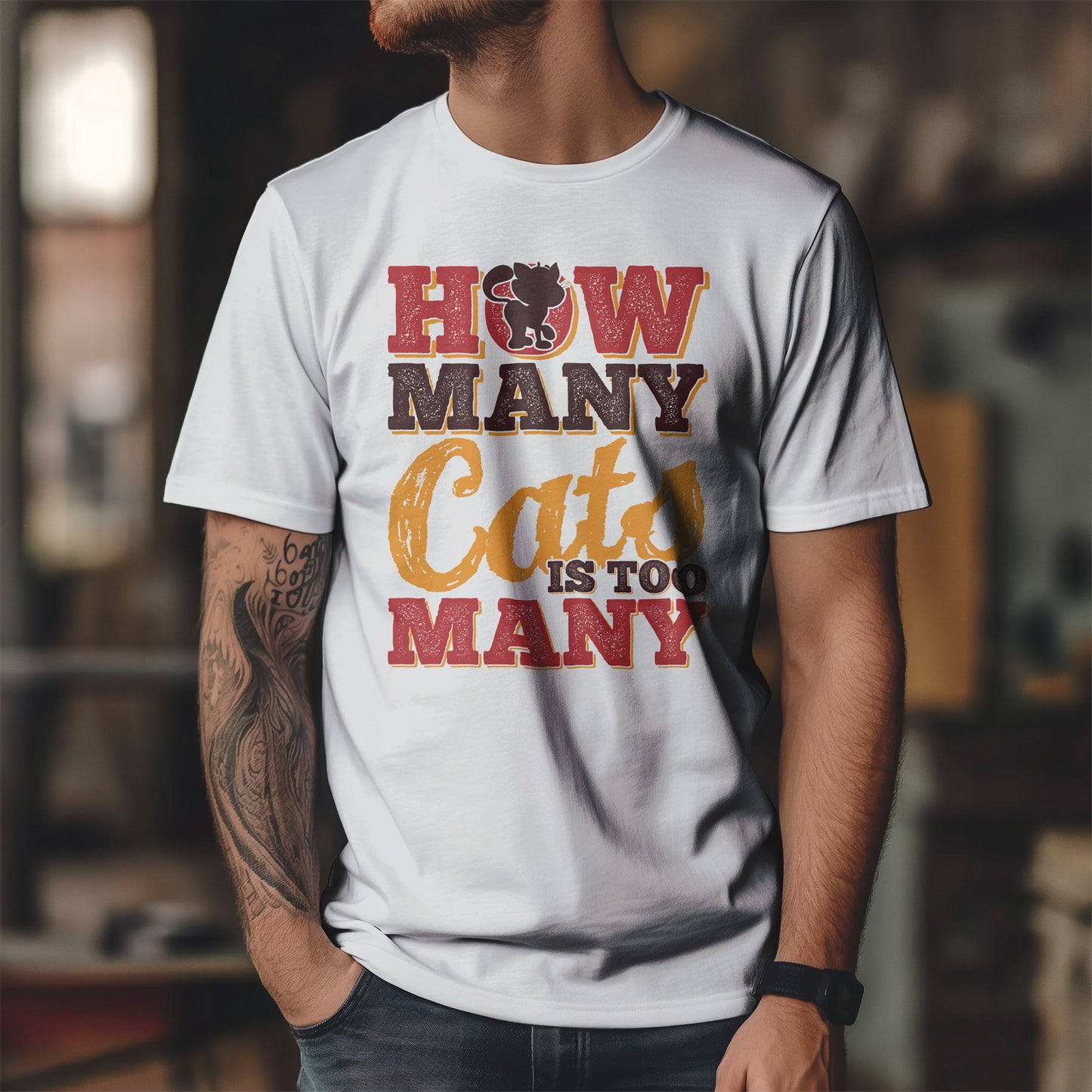 How Many Cats Is Too Many ? - zabawna koszulka dla kociary