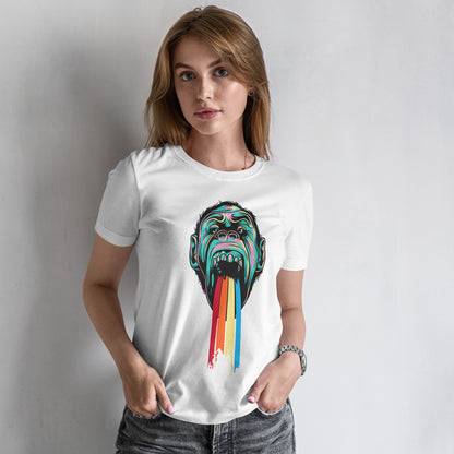 Małpie "rzygam tęczą" - neonowy pop art