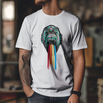 Małpie "rzygam tęczą" - neonowy pop art