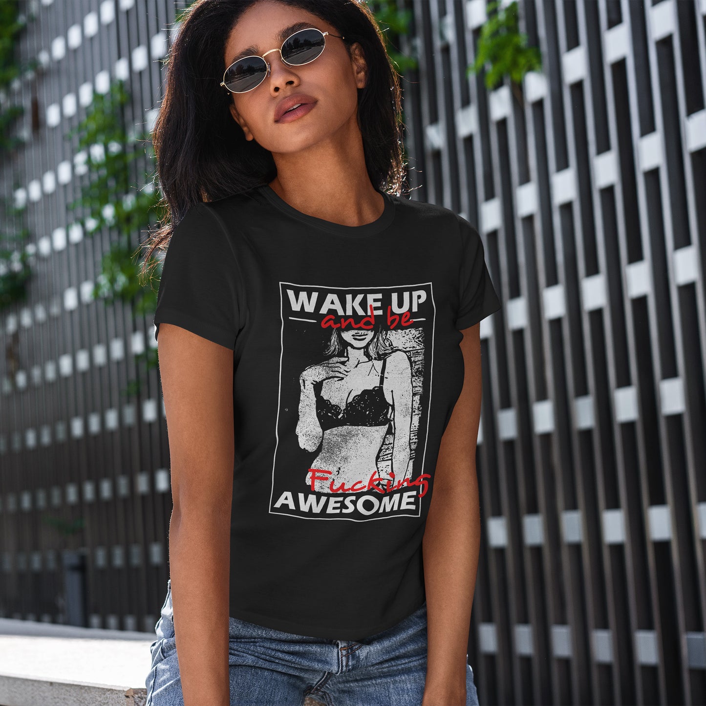 Wake Up and Be Fucking Awesome - odważna koszulka motywacyjna