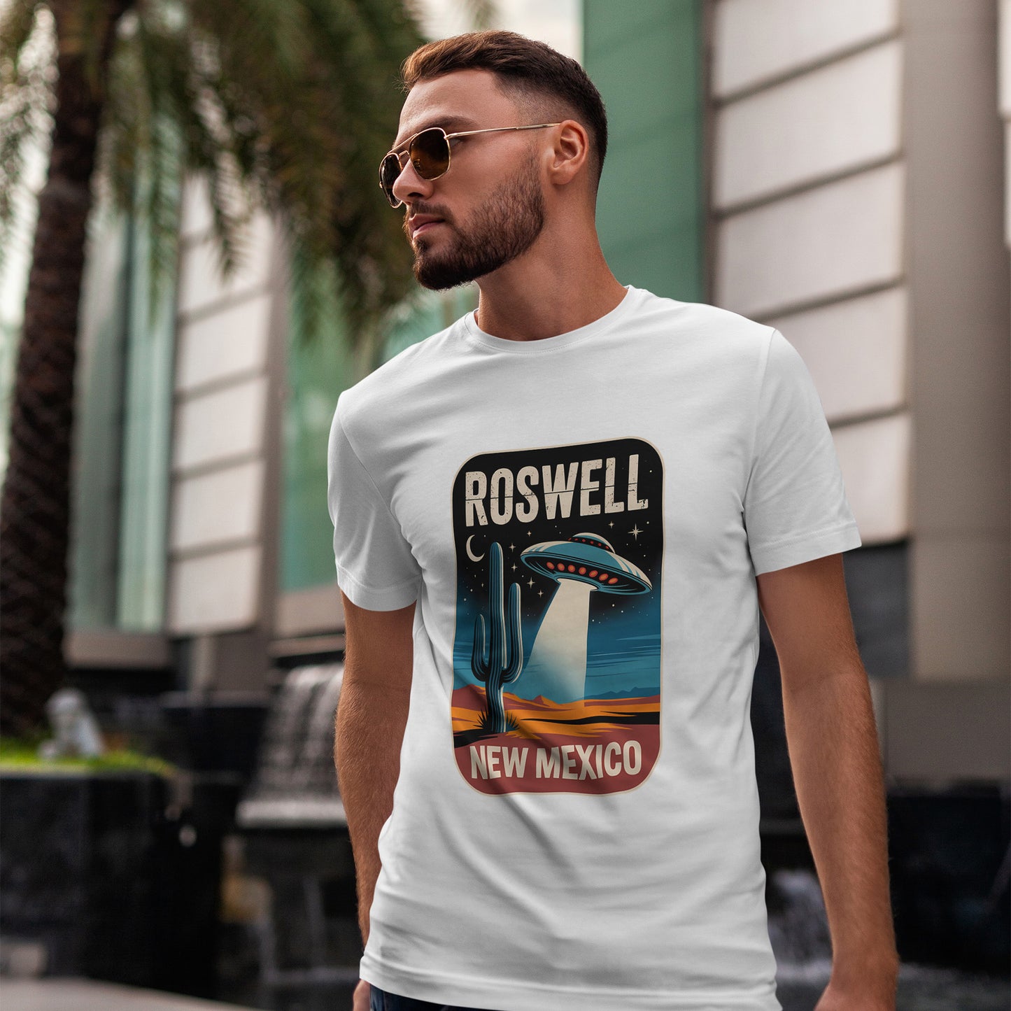 Roswell New Mexico - retro spodek nad pustynią