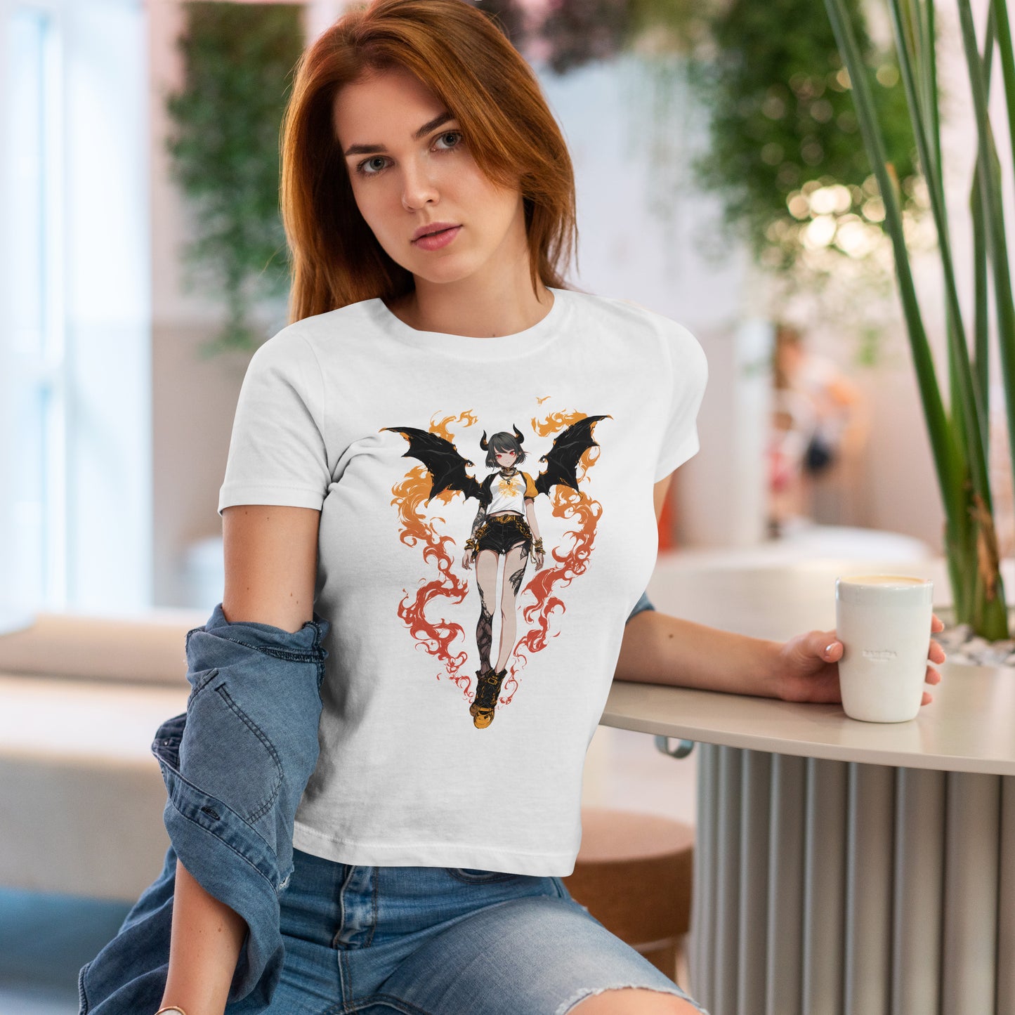 Diabelski ogień ze skrzydłami - oryginalna anime girl