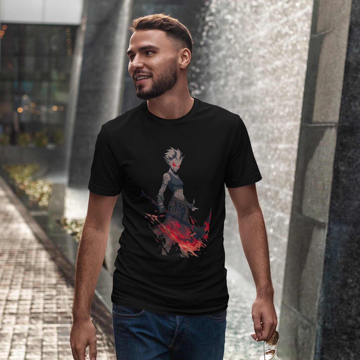 Krwawooka Oni - koszulka anime z demoniczną wojowniczką