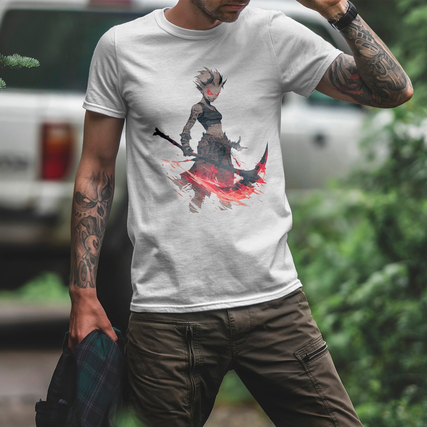 Krwawooka Oni - koszulka anime z demoniczną wojowniczką