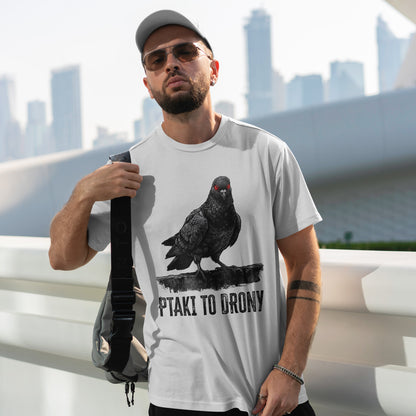 Ptaki To Drony - spiskowy gołąb z czerwonym okiem