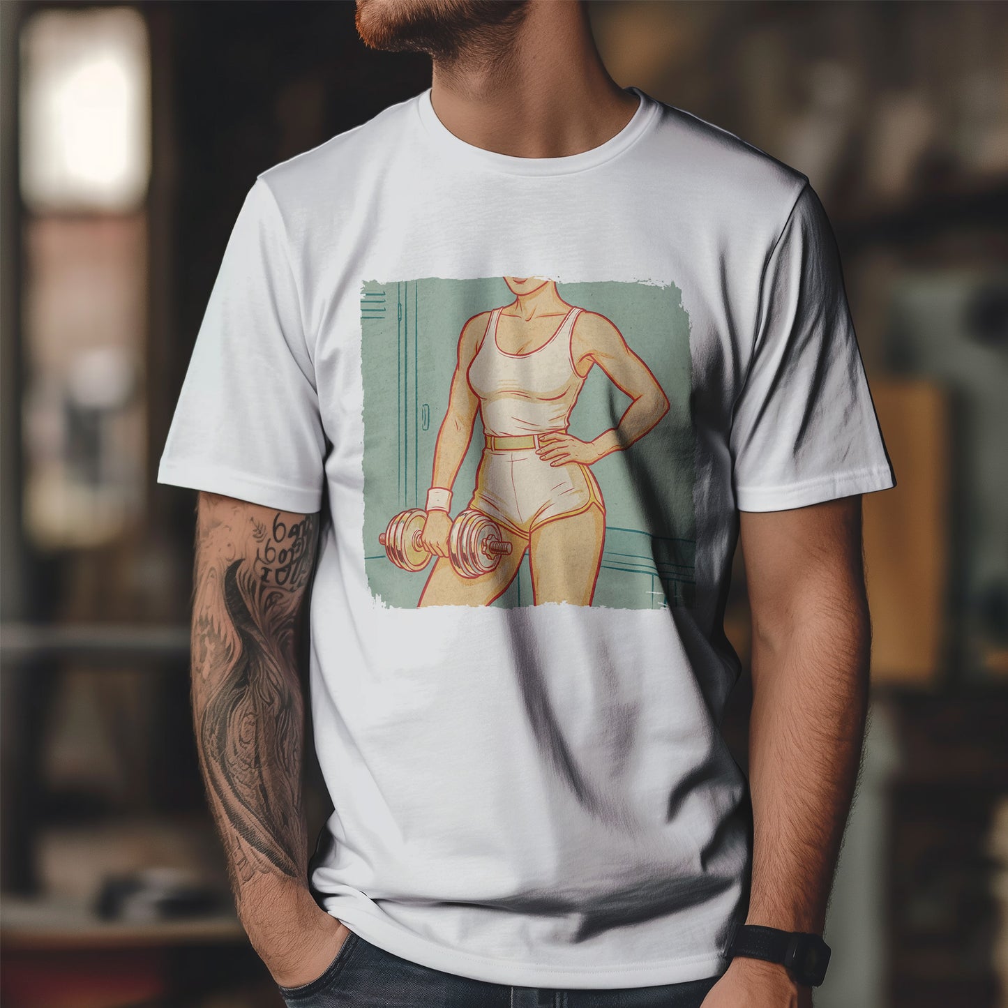 Sport Is Sexy: Siłownia - retro fitness z hantlem