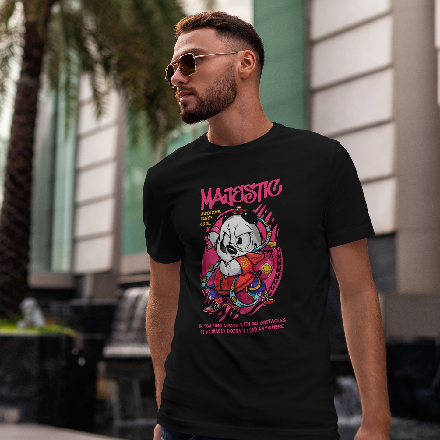 MAJESTIC - panda graffiti w stylu lat 90.