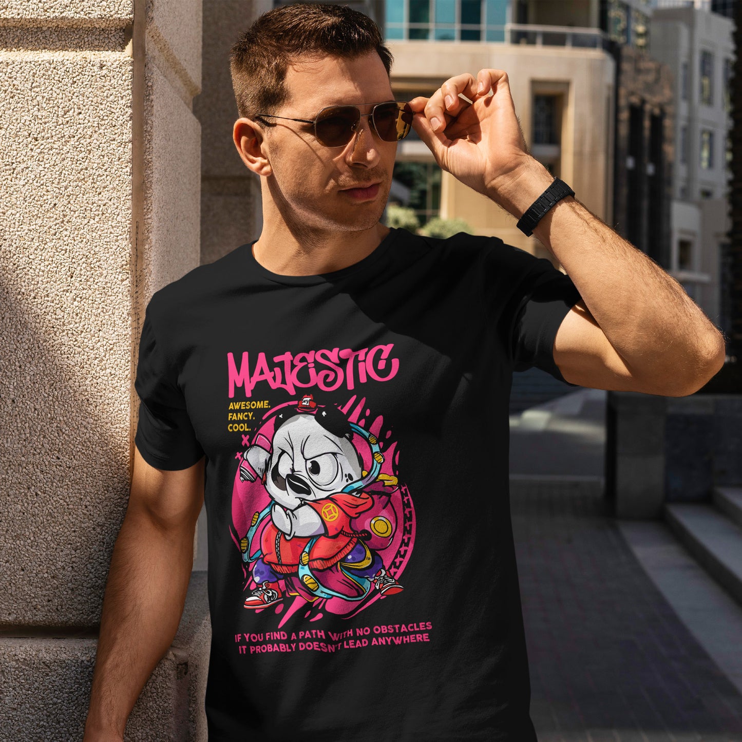 MAJESTIC - panda graffiti w stylu lat 90.